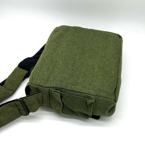 Multi pocket Cotton Embroidered Laptop Messenger Bag - Picture 13 of 15